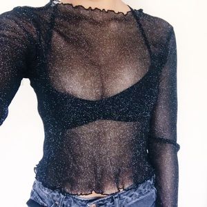 🦋SOLD 🦋BRANDY MELVILLE SPARKLY MESH TOP